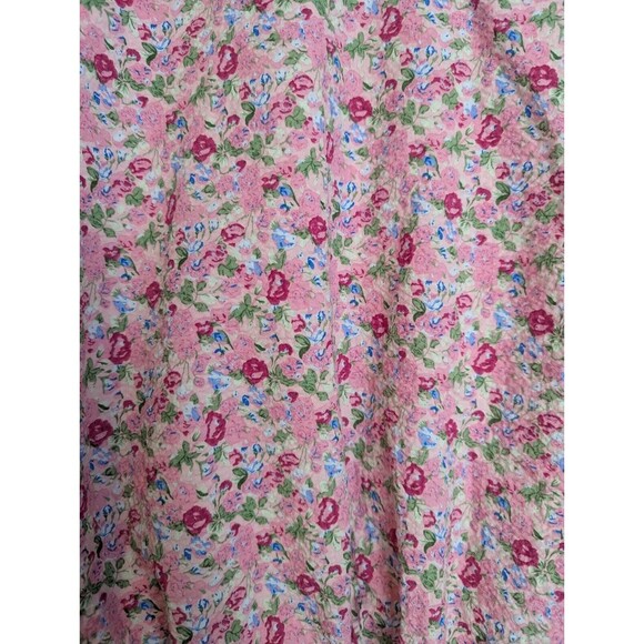 Free The Roses Women's Voluminous Crop Top L Puff Sleeve Floral Pink - Picture 4 of 13